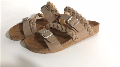 صندل سگک دار فلزی بافته شده PU